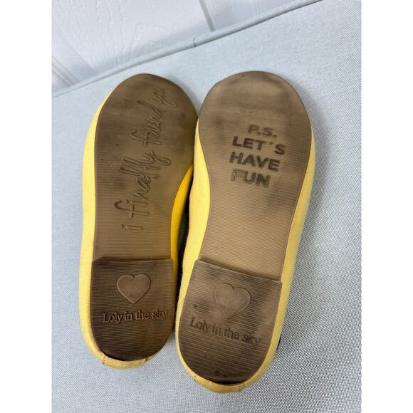 Loly in the Sky Sonia Flats Yellow 'Hello Sunshine' Flats Loafers Women's Size 6 - Picture 7 of 9